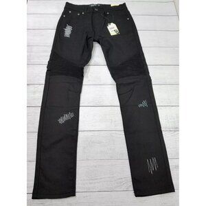 Trestles Supply Co Skinny Moto Jeans Mens Size 30 30x31 Black